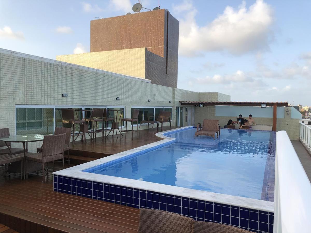 Confortavel Flat Com Piscina De Borda Infinita Na Cobertura Cabedelo Exterior foto